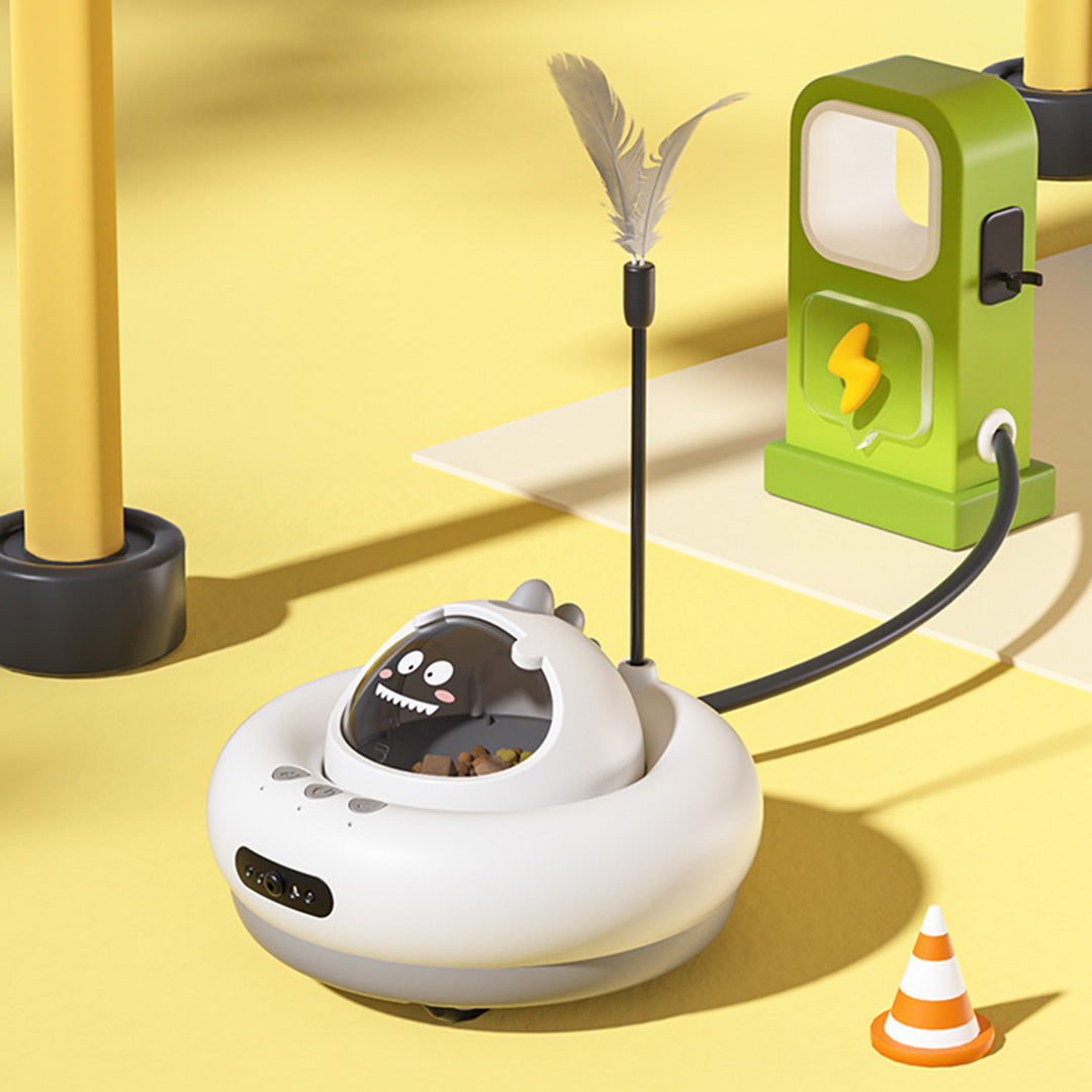 USB rechargeable interactive cat toy with durable ABS material