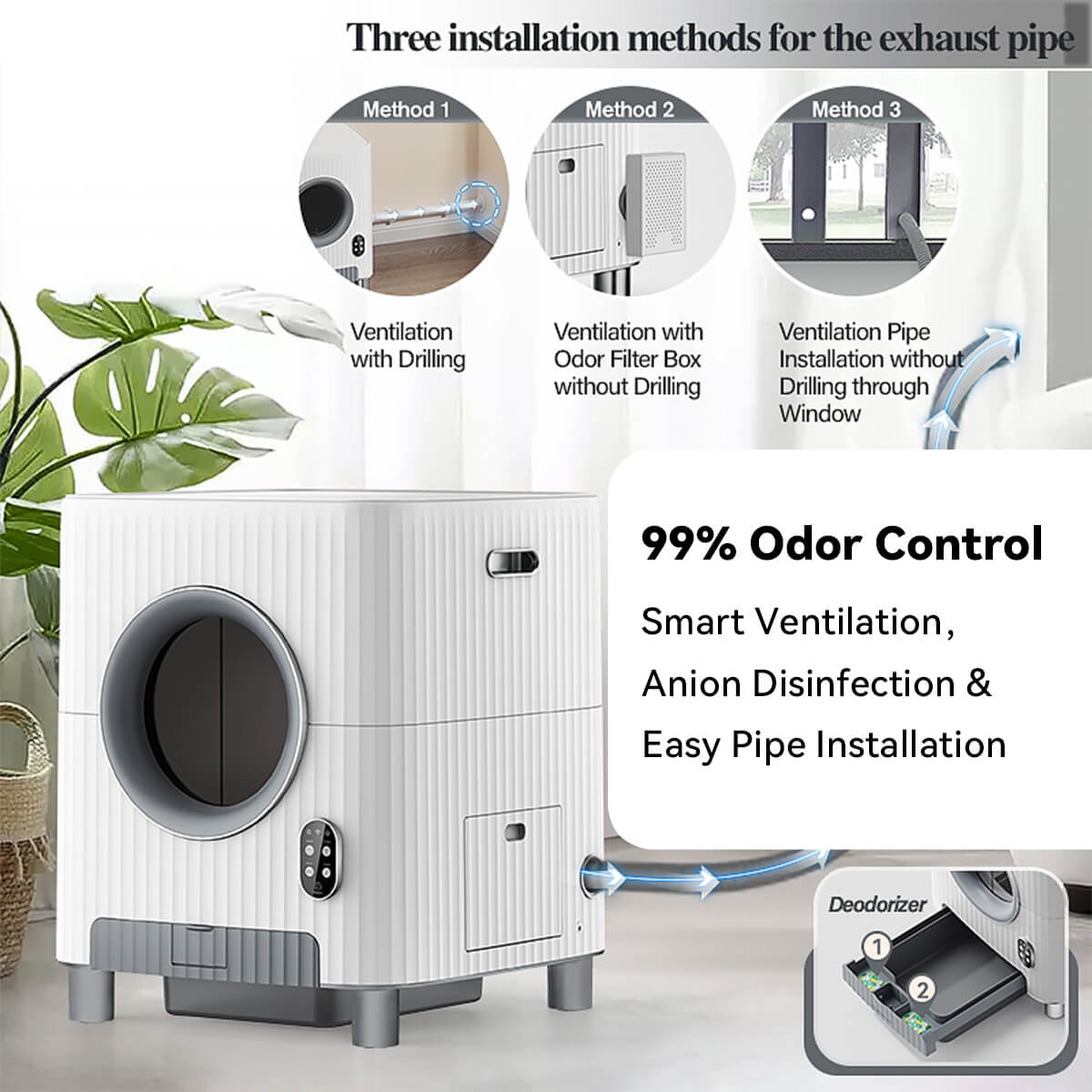 VA72 Automatic Litter Box with Odor Control System