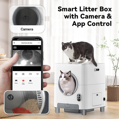 VA72 Smart Pet Litter Box with Camera & App Control