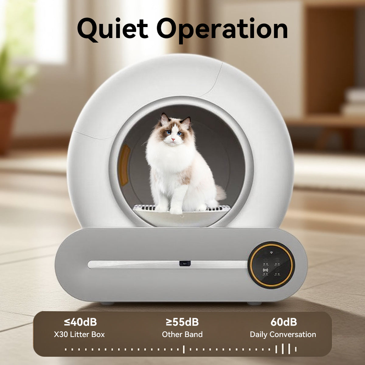 X30 Smart Cat Litter Box Quiet Operation