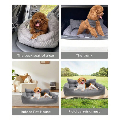 CS80 Pet Car Double Seat Travel Carries Bed for Medium Dog